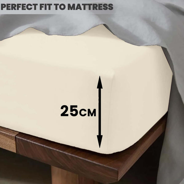 1pc Extra Deep Fitted Sheet, All seasons Bedding Ultra Soft Breathable Microfiber, Wrinkle-Free, Machine Washable, Hotel Quality All Sizes Available