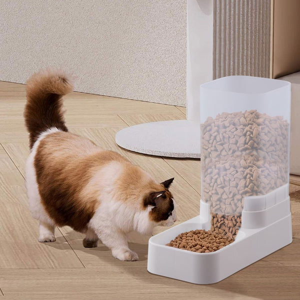 Pet Feeder Pets Food Feeder and Waterer Set 3.8L 2.1kg, 29*13.5*28.5cm, Travel Supply Feeder and Water Dispenser for Dogs Cats Pets Animals