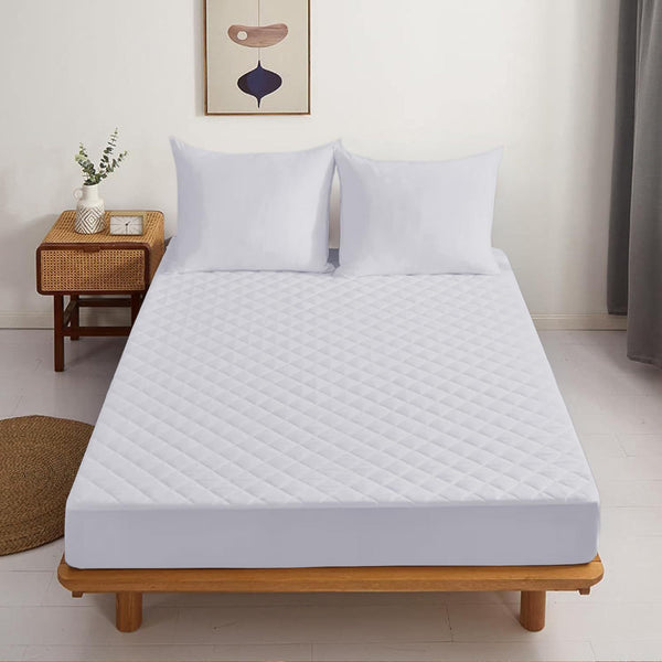 Quilted Mattress Protector 30cm Deep Pocket- 100% Microfiber & Super Soft Quilted Fitted Mattress Protector for Ultimate Comfort