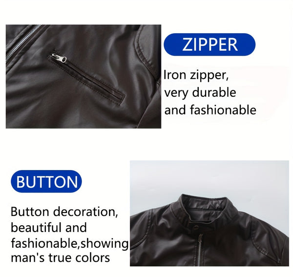 Men'S Biker Jacket for Fall Winter