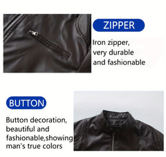 Men'S Biker Jacket for Fall Winter