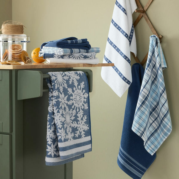 Holiday Printed Festive Kitchen Towel Set 8 Pack in 4 Designs