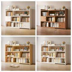 Expandable Desktop Bookcase, Freestanding Multi-layer Bookshelves, Adjustable Width Bookshelf Book Shelf Storage Unit, Multifunctional Storage Rack Book Shelf for Home Office Storage Organization
