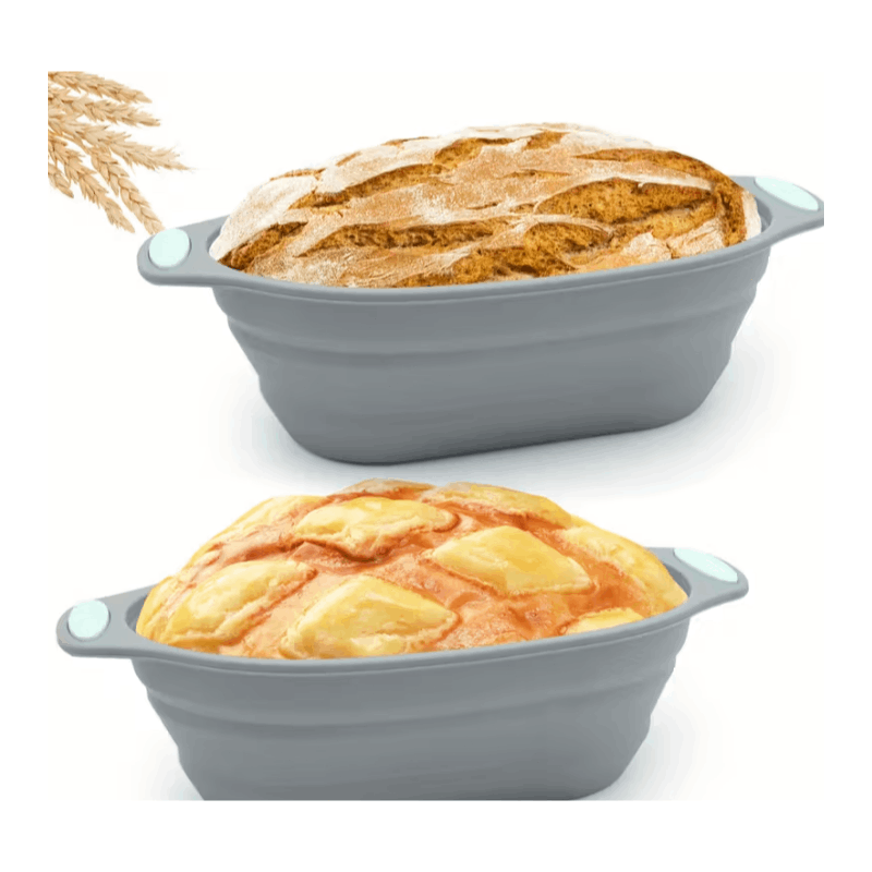 2pcs Foldable Proofing Baskets for Bread – Non-Stick Artisan Rising Bowls, Flexible Space-Saving Fermentation Set for Baguettes &Homemade Baking