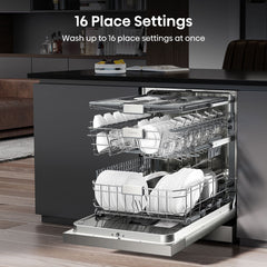Hisense HS693C60XADUK Freestanding Dishwasher, C Rated in Stainless Steel