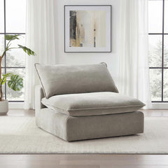 Aiden & Ivy Sereen Beige Fabric Armless Chair