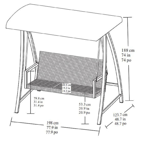 Agio Luna Woven 2 Seater Patio Swing with Canopy