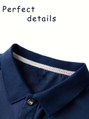 4pcs Set Men'S Summer Short Sleeve Polo Shirts, Solid Color Design, Regular Sleeve, Summer New Style, Casual Fashion, Breathable, Lapel Design, Pullover, Weekend Casual Wear, 140 Gsm Fabric Weight