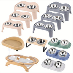 Dog Bowls with Stand, Adjustable Raised Dog Bowl for Large Dogs, Dog Feeding Station with 2 Stainless Steel Dog Bowls, Non-Slip elevated dog bowls