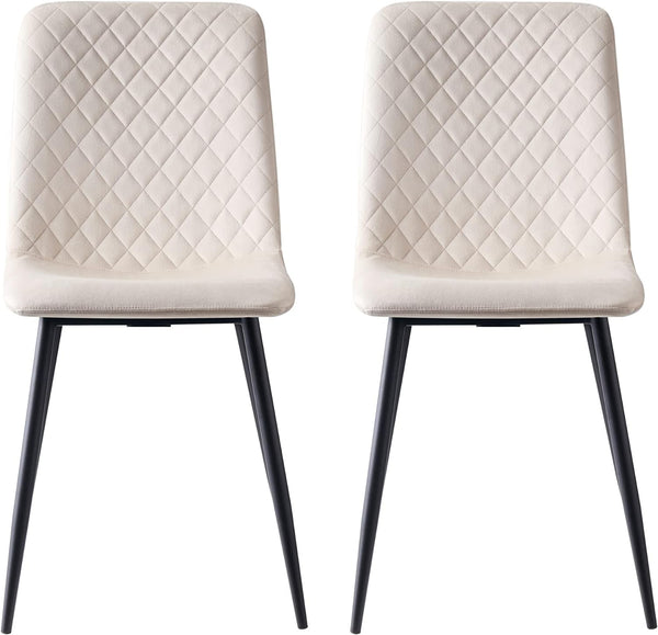 mcc direct Set of 2 Designer Velvet Chairs Fabric Dining Chairs with Metal Legs-Lexi Chairs