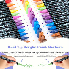 36 Colors Dual Tip Acrylic Pens Markers