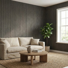 1pc 3D Imitation Wood Grain Grille Wall Panels, 300*40cm, Self-adhesive Vertical Stripe Wall Stickers, Peel and Stick, TV Background Decoration Stickers for Bedroom and Living Room, Kitchen and Bathroom Wall Renovation Stickers, Ideal for Renovating Livin