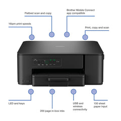 Brother 3-In-1 Compact Inkjet Colour Printer, DCP-J1260W