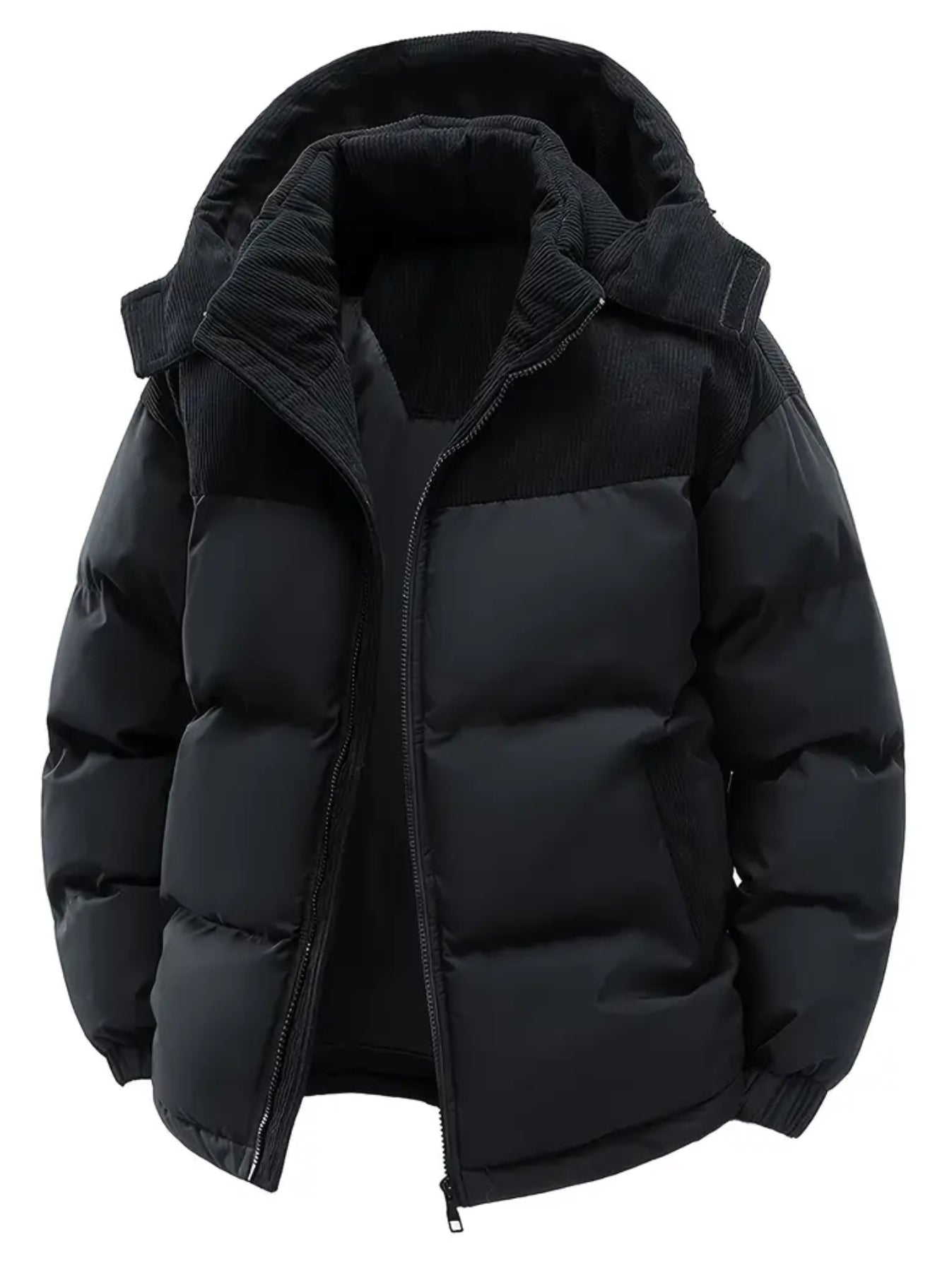 New Men'S Autumn And Winter Thick Corduroy Jacket Casual Warm Coat - Hooded Jacket, Detachable Hood, Warm And Cold-Proof Overcoat, Suitable for Daily And Formal Occasions, Easy-Care Hand Wash Design, Winter Formal Wear, Durable Material