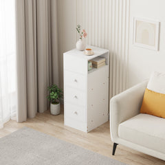 3-Drawer Bedroom Nightstand, 25cm Narrow Side Cabinet, Suitable for Small Spaces such as Bedrooms and Living Rooms, Space-Saving Design with Classic Style, Engineered Wood Top, Manufactured Wood Base, Perfect for Modern Homes, Bedroom Nightstand