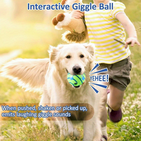 Engaging Giggle Ball Designed for Both Dogs And Cats - A Pet Puzzle Toy That Produces Distinctive Giggling Noises - Sturdy Chew Toy to Alleviate Boredom - Made from Safe Vinyl - Measures 12.95 cm, Without Battery