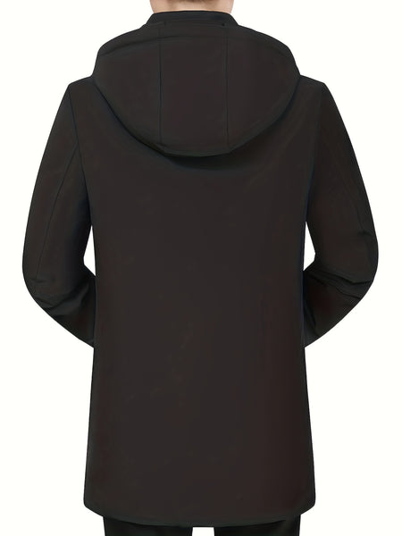 Hat-less Mid-Length Faux Winter Padded Checkered Lining Coat with Double Inner Pockets and Ribbed Cuffs