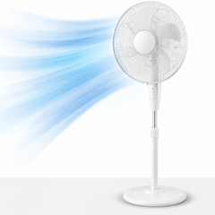 16 Inch Pedestal Fan with Oscillation, 3 Speed Settings, Adjustable Height & Tilt, Floor Standing Fan for Home & Office