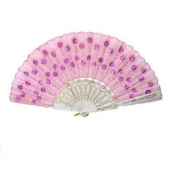 Spanish Lace Silk Folding Hand Held Dance Fan Flower Pattern for Party Wedding