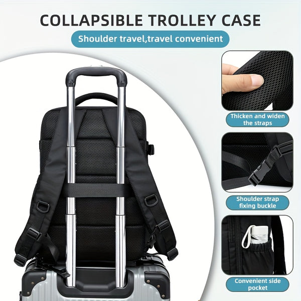 Travel Luggage Vacuum Compression Travel Backpack with Vacuum Pump Combo Set. This vacuum-sealed double-shoulder bag is ideal as luggage for men and women on short business trips, a schoolbag for students, and the top choice for travel outings