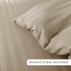Premium Hotel Quality Satin Stripe Duvet Cover Set Double with Pillowcases | Reversible Soft Quilt Bedding | Easy Care Breathable Luxury Quilt Cover
