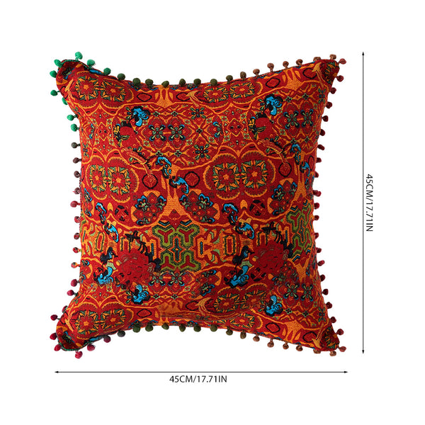 18x18 Inch Reversible Turkish Pattern Pillows (Set of 2 with Inserts) - Romantic Turkey Boho Floral Double Sided Design, Premium Polyester Cover & Fill, Decorative Accent Pillows for Sofa, Chair, Bedroom