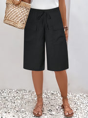Circle 3pcs Set Standard Size Women's Shorts Casual Beach Pants with Pockets
