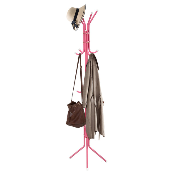 Coat Rack Stand 3-Tier 175cm Tall Metal Coat and Hat Stand with 12 Hooks for Living Room, Bedroom & Hallway