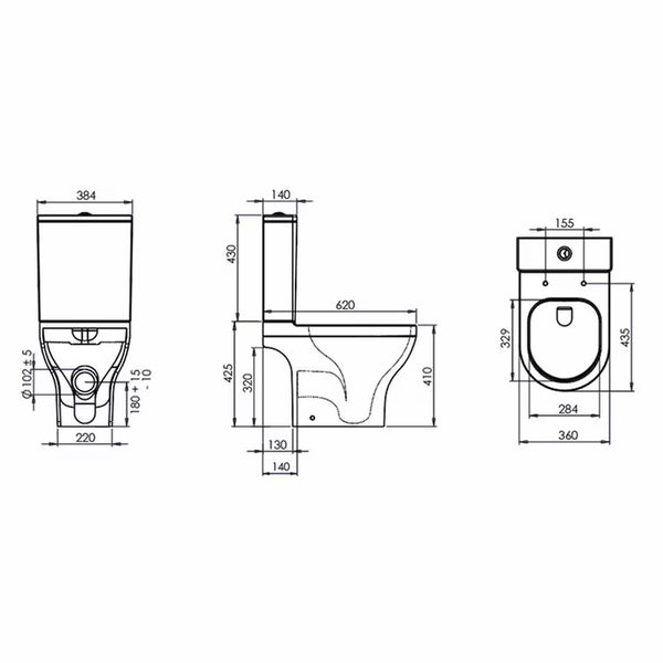 Tavistock Lindo Open Back Toilet with Cistern and Seat