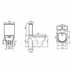 Tavistock Lindo Open Back Toilet with Cistern and Seat