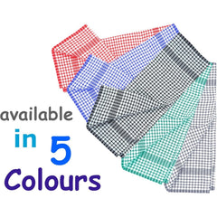 Checked Tea Towels Dish Cloths Pack of 5 Cotton Towels Quick Dry Large Size 50x75cm