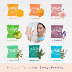 WALTZ 7 Shower Steamers Set, 16 Pieces, 8 Scents, European Quality, Aromatherapy, Unique Spa Stress Relief, Pamper Gift for Women, Men, Birthday, Mum, Advent Calendar Stocking Fillers