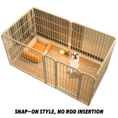 Puppy Run Puppy Playpen, 6 Panels Indoor Doggy Fence Exercise Pen Portable Puppy Kennel Heavy Duty Metal Enclosure Outdoor Crate Cage for Small Medium Dogs Rabbits Cats