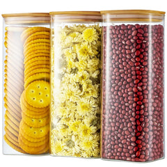 Glass Storage Jars with Lids Airtight Spaghetti Pasta Storage Container Kitchen Containers Clear Food Storage containers for Spaghetti Pasta Oats Cereal Rice