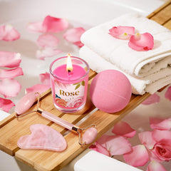 Bofuoos Spa Gifts for Women with Bath Bombs, Gua Sha Facial Tools, Face Roller, Candle, African Net Sponge, Luxurious Self Care Birthday Gifts for Her, Christmas Stocking Fillers 2025