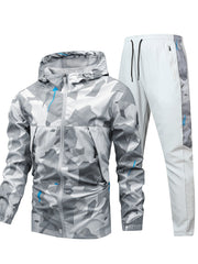 Men'S Long-Sleeve Sports Outfit with Casual Long Pants