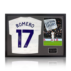 Christian Romero Signed Framed Spurs Shirt Including 1 Photo, with Whitemount