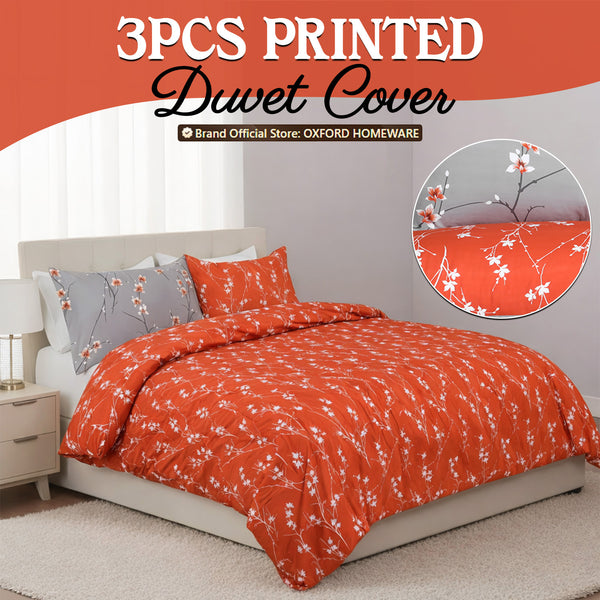 3pcs Luxury Printed Duvet Cover Set – Reversible Quilt Cover with Pillowcases, Ultra Soft & Breathable Microfiber Bedding, Machine Washable, Single, Double, King & Super King Sizes