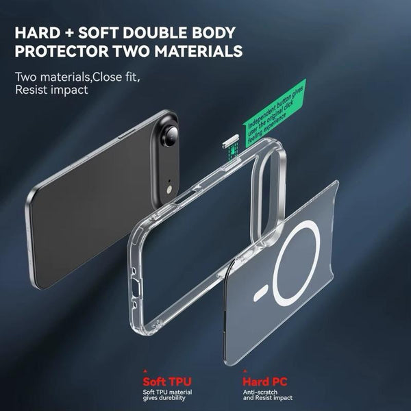 IPhone 17 Meg-Safe Phone Case Anti-Scratch Slim Phone Case Cover- Clear