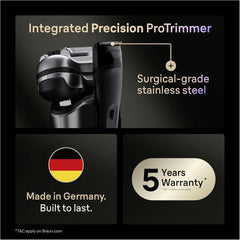 Braun Shavers Series 9 Pro+ Electric Shaver for Men, Wet & Dry Electric Razor, 5+1 Ultra Thin Precision Blades, Pro Sensoadapt, 6 in 1 Smartcare Center, 60 Min Runtime, 9665CCE Graphite