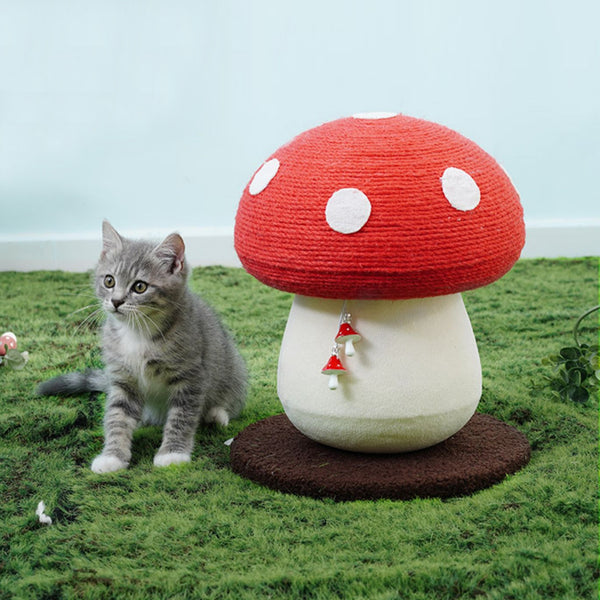 Creative Scratching Post Mushroom Cat Scratching Post Cute Mushroom Scratch Pad Cat Scratcher for Indoor Cats 28*28*34cm