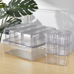 10pcs Transparent Sealed Moisture Proof Kitchen Refrigerator Storage Box Set, Household Stackable Fruit and Vegetable Preservation Box, Snack Storage Box, Saving Space
