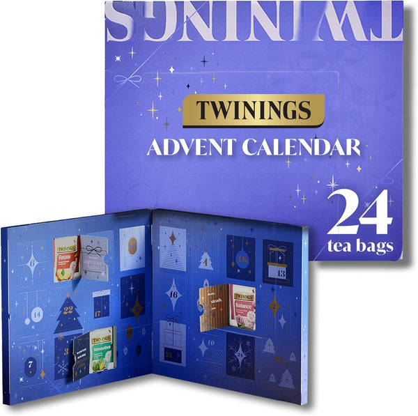 Twinings Advent Calendar 2025 Premium Tea Selection, 24 Delightful Green & Herbal Infusion Tea Bags