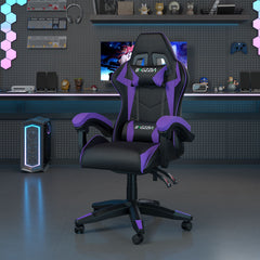 GartistGo Ergonomic Gaming Chair - Gamer Chairs with Lumbar Cushion + Headrest, Height-Adjustable Office & Computer Chair for Adults, Girls, Boys (Without footrest)
