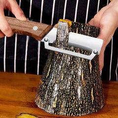 Zero-Snag Wooden Peeler, Multi-Functional Wooden Kitchen Tool, Multifunctional Vegetable Peeler with Stainless Steel Blades & Built-In Bottle Opener