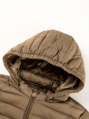 Women's Autumn/Winter Simple Lightweight Hooded Commuter Padded Coat with Pockets