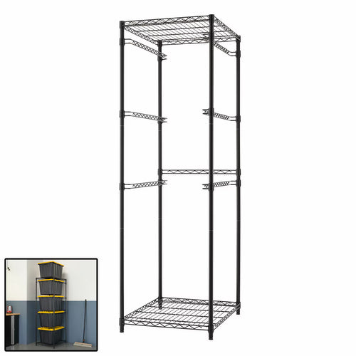 TRINITY 5 Tier Black Storage Bin Rack
