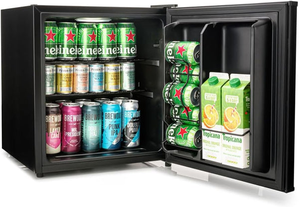 Subcold Cave60 LED Solid Door Beer Fridge for Wine & Drinks | Mini Chiller with Can Dispenser | 54 Cans (Black)