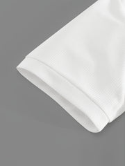 Men's Waffle Casual Suit Top Short Sleeve Turnover Collar Shirt Bottom Leisure Pants Comfortable and Clean Suitable for Spring and Summer Wear