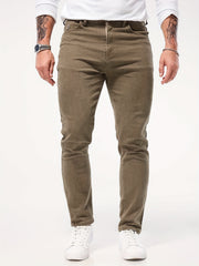 Solid Color Jeans Men'S Slim Fit Straight Leg Easy Versatile Casual Wear Long Pants Men'S Fashion
